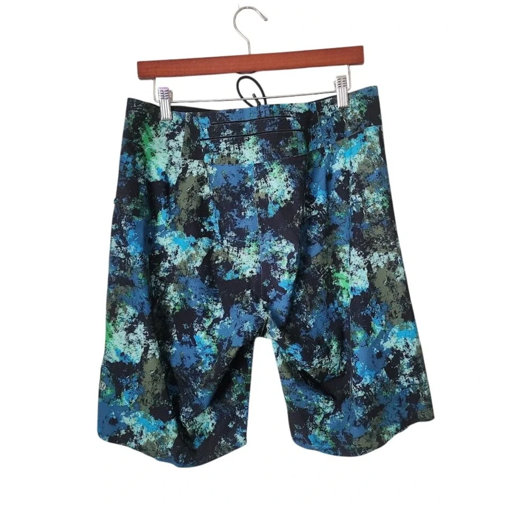 LULULEMON El Current Board Shorts Surf‎ Swim Trunks Print 34
